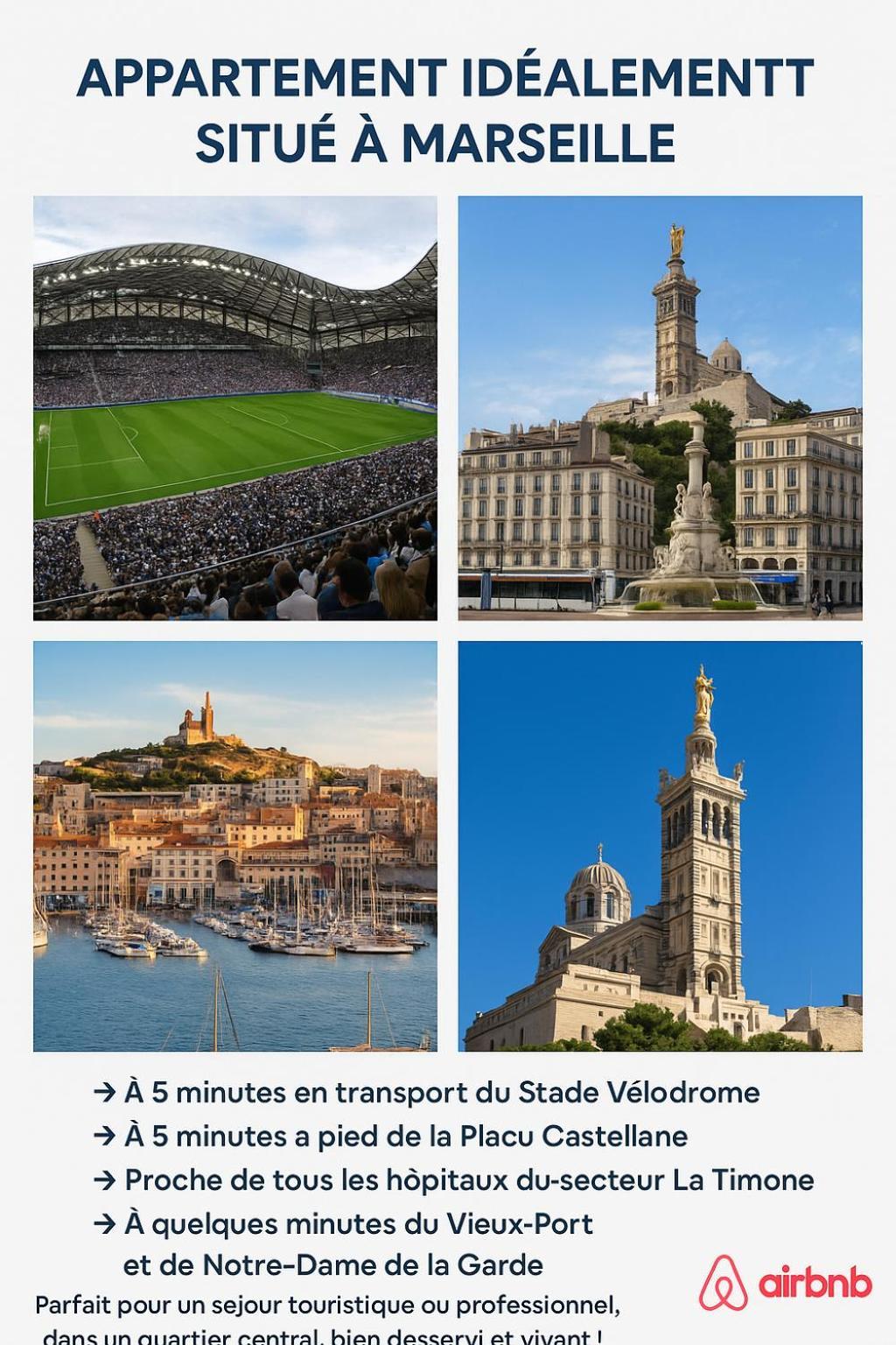 Massilia Mood ,Centre, Stade Velodrome, La Timone, La Conception , Wifi Gratuite Марсель Екстер'єр фото
